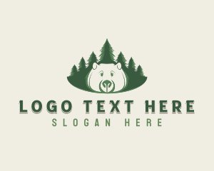 Forest Tree Bear logo design