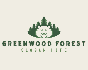 Forest Tree Bear logo design