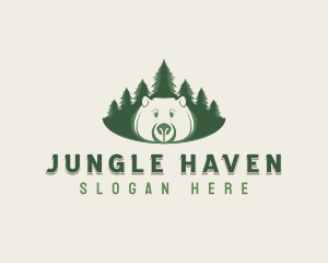 Forest Tree Bear logo design