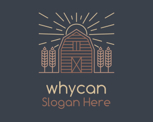 Monoline Wheat Barn Logo