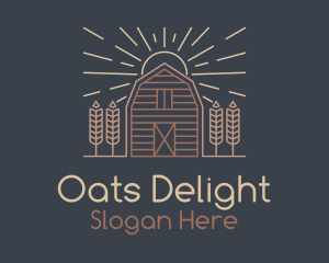 Oats - Monoline Wheat Barn logo design