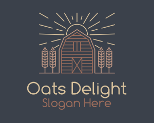 Monoline Wheat Barn logo design