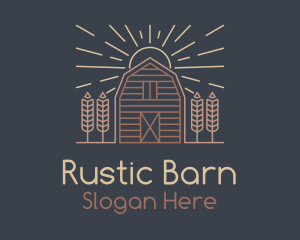 Monoline Wheat Barn logo design