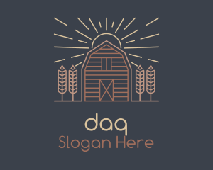 Country - Monoline Wheat Barn logo design