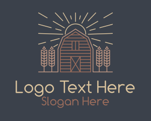 Sunny - Monoline Wheat Barn logo design