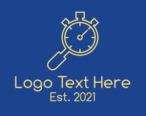 Yellow - Magnifying Lens Timer logo design