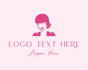 Glamour - Pink Attendant Woman logo design