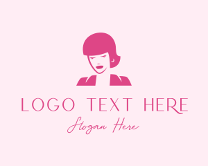 Elegant - Pink Attendant Woman logo design