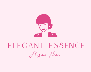 Pink Attendant Woman logo design