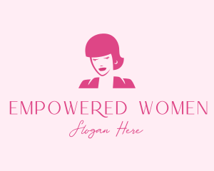 Pink Attendant Woman logo design