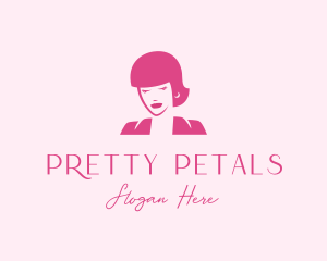 Pink Attendant Woman logo design