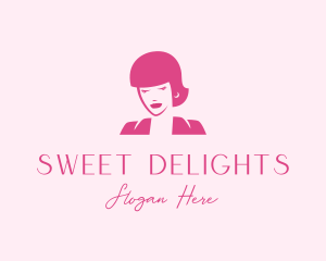 Pink Attendant Woman logo design