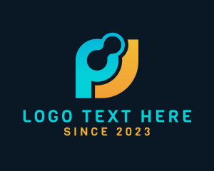 Connection - Technology Letter PJ logo design