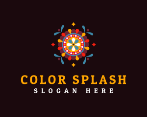 Coloful Holi Festival logo design