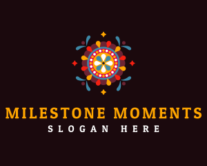 Anniversary - Coloful Holi Festival logo design