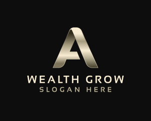 Metallic Luxury Event Letter A logo design