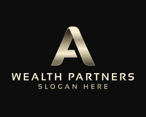 Metallic Luxury Event Letter A logo design