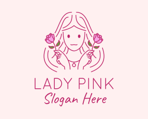 Pink Rose Girl logo design