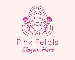 Pink Rose Girl logo design