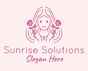 Pink Rose Girl logo design