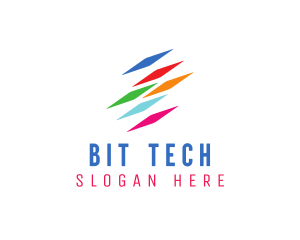 Colorful Tech Data logo design