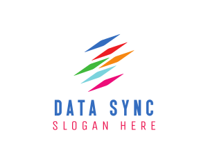 Colorful Tech Data logo design