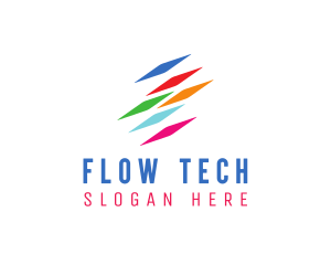 Colorful Tech Data logo design