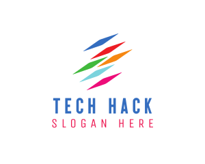 Colorful Tech Data logo design