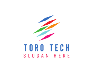 Colorful Tech Data logo design