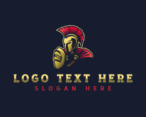 Character - Spartan Warrior Helmet logo design