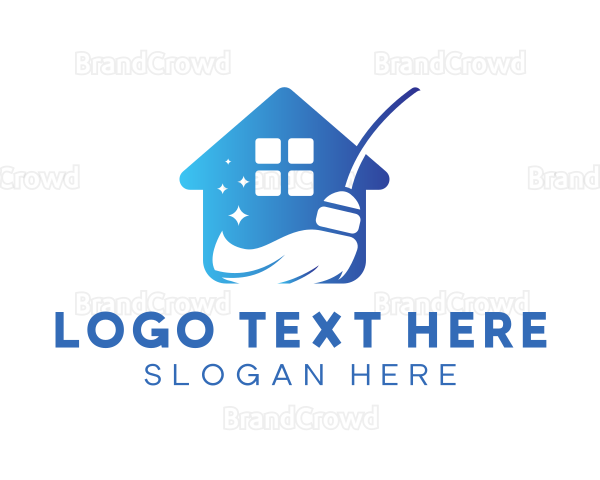 Home Broom Cleaning Service Logo