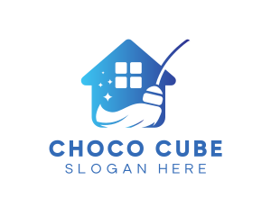Cleaning - Home Broom Cleaning Service logo design
