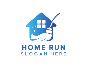 Home Broom Cleaning Service  logo design