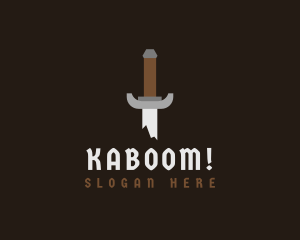 Barbarian - Crushed Warrior Blade logo design