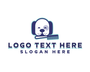 Siberian Husky - Pet Grooming Comb logo design