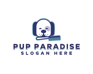 Pet Grooming Comb logo design