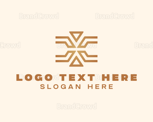 Brown Outline Letter X Logo