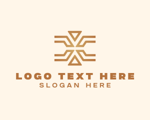 Typography - Brown Outline Letter X logo design