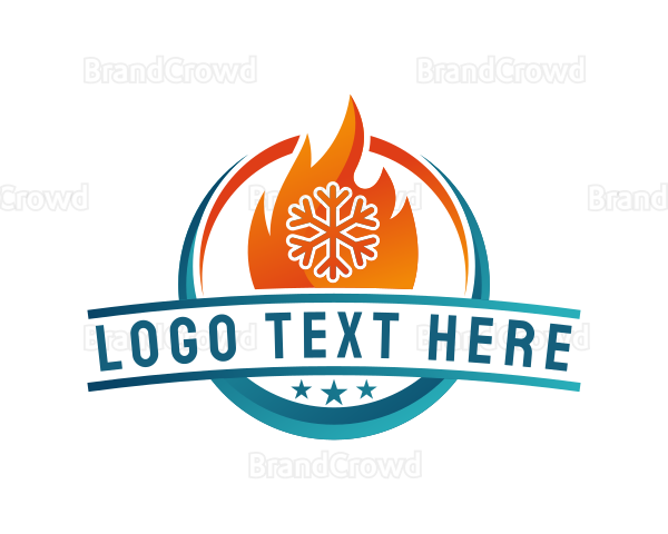 Snowflake Fire Cooling Heating Logo