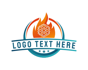 Hvac - Snowflake Fire Cooling Heating logo design