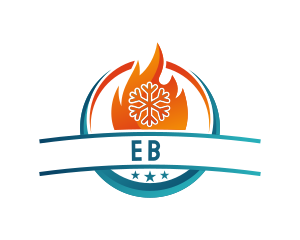 Snowflake Fire Cooling Heating Logo