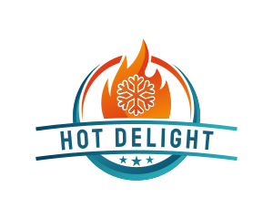 Snowflake Fire Cooling Heating logo design