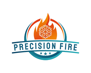 Snowflake Fire Cooling Heating logo design