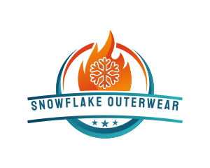 Snowflake Fire Cooling Heating logo design