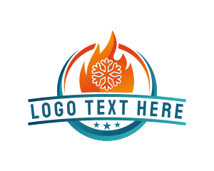 Cold - Snowflake Fire Cooling Heating logo design