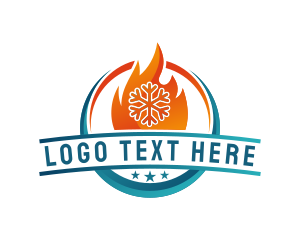 Snowflake Fire Cooling Heating Logo