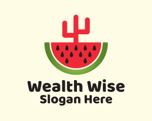 Sliced Watermelon Cactus  Logo