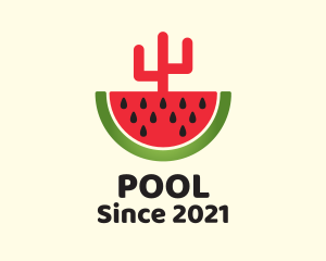 Natural - Sliced Watermelon Cactus logo design