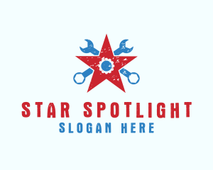 Star Mechanic Wrench Tool logo design