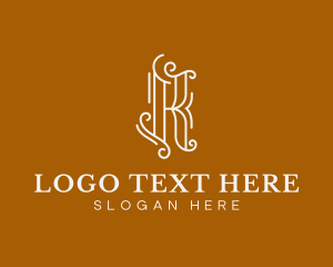 Vlog - Swirl K Lettermark logo design
